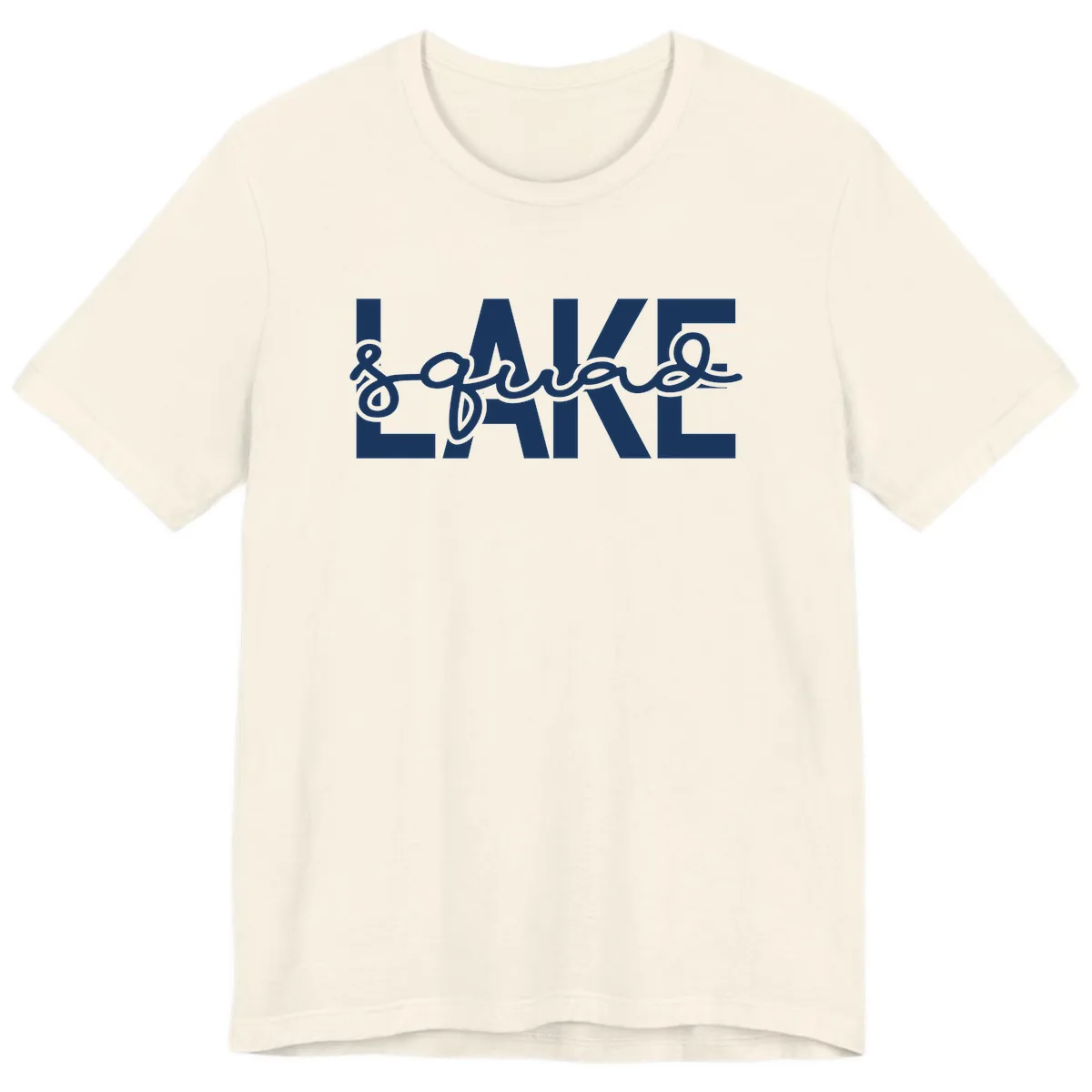 Lake Squad Typography Design Premium T-Shirt in Natural