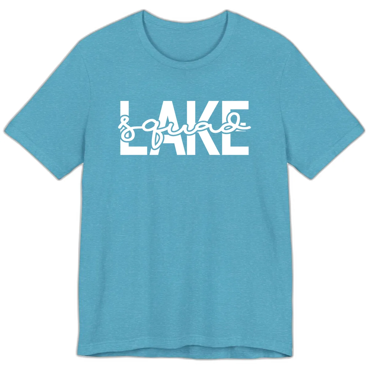 Lake Squad Typography Design Premium T-Shirt in Heather Aqua