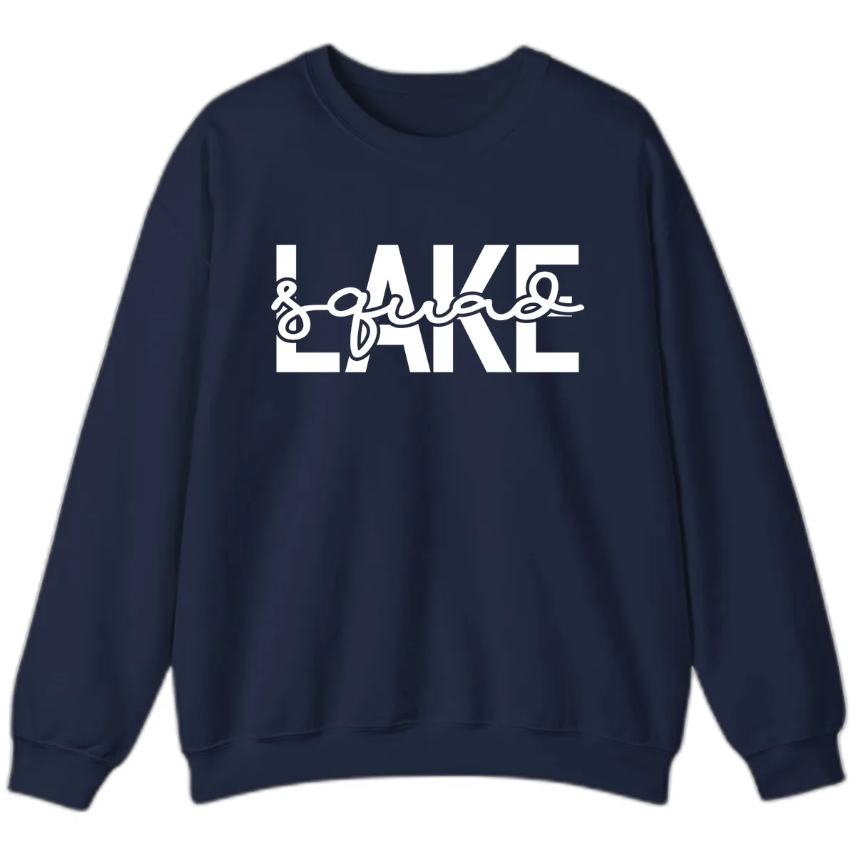 Lake Squad Typography Design Sweatshirt in Navy