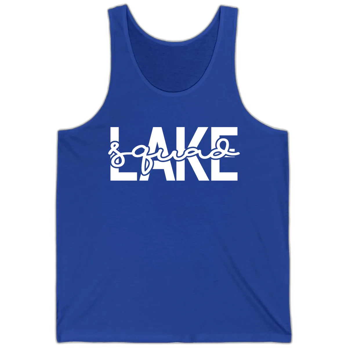 Lake Squad Typography Design Tank in True Royal