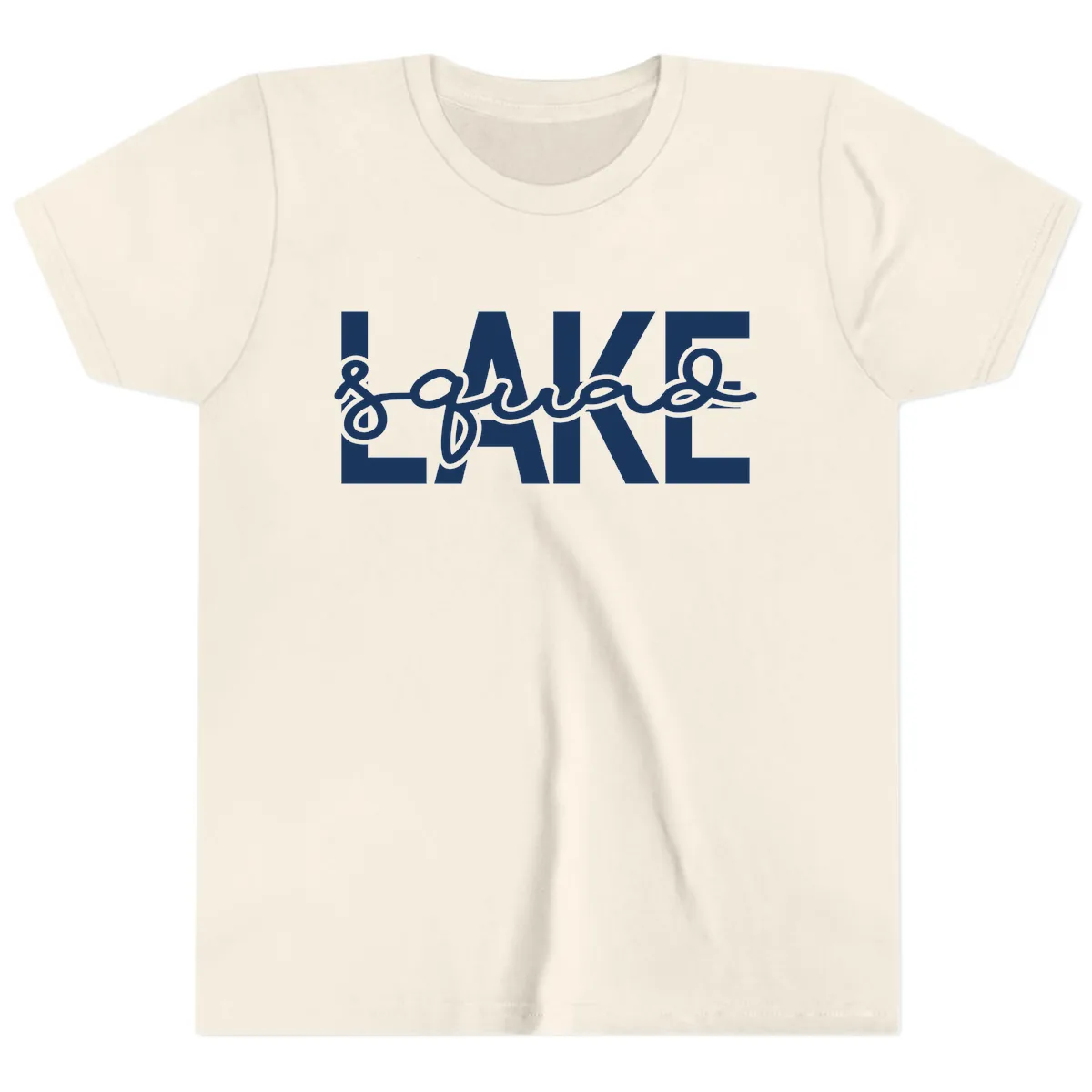Lake Squad Typography Design Youth T-Shirt in Natural