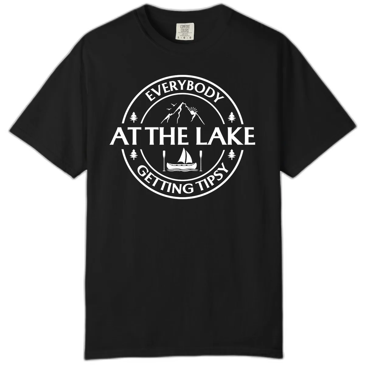 Everybody At The Lake Getting Tipsy Design Comfort Color in Black