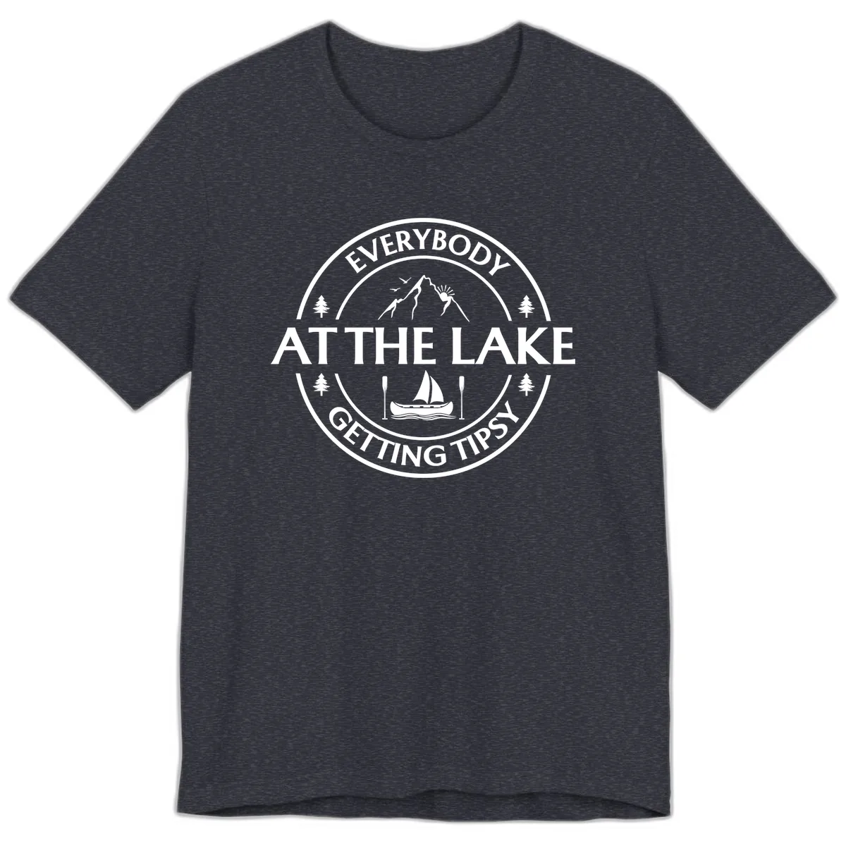 Everybody At The Lake Getting Tipsy Design Premium T-Shirt in Heather Navy