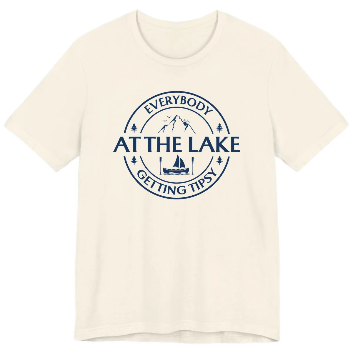 Everybody At The Lake Getting Tipsy Design Premium T-Shirt in Natural
