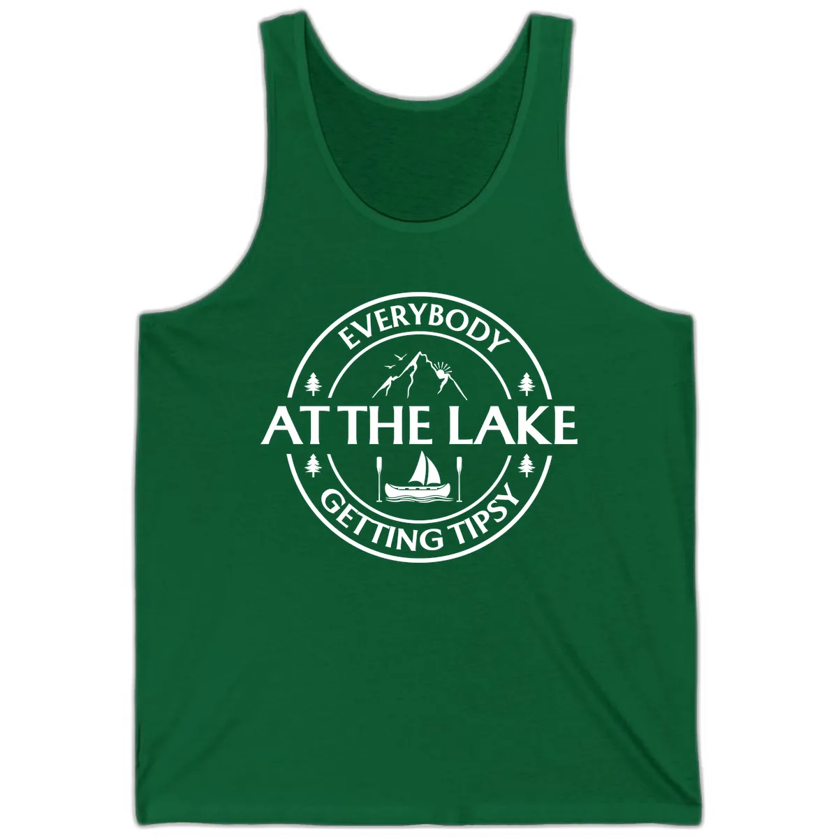 Everybody At The Lake Getting Tipsy Design Tank in Kelly