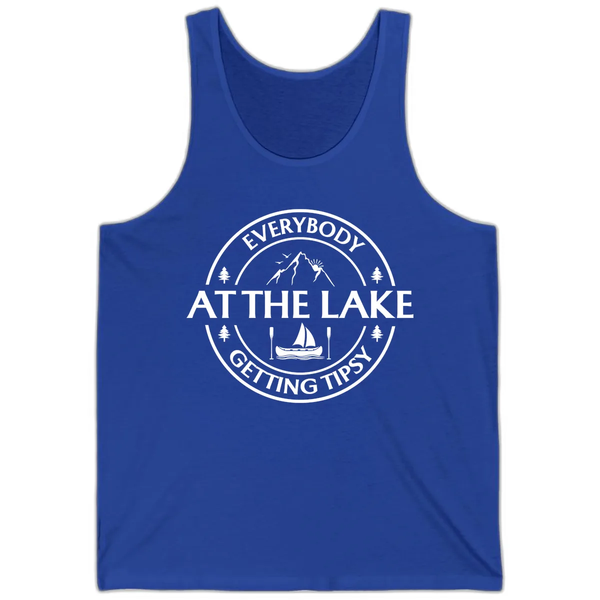 Everybody At The Lake Getting Tipsy Design Tank in True Royal