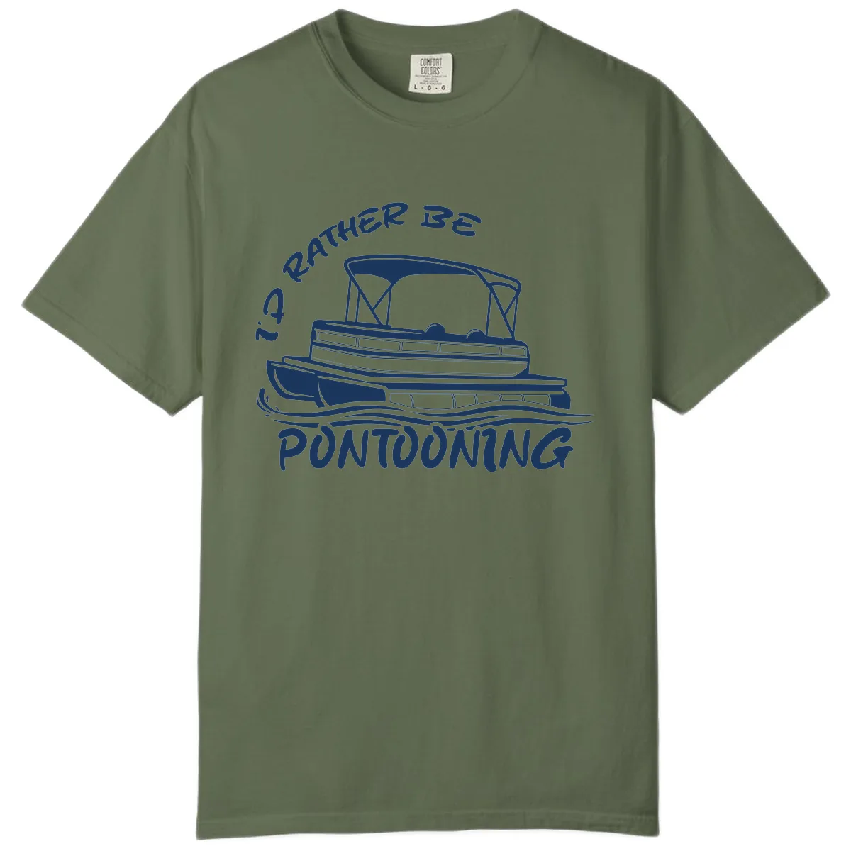 I'd Rather Be Pontooning Boat Design Comfort Color in Sage