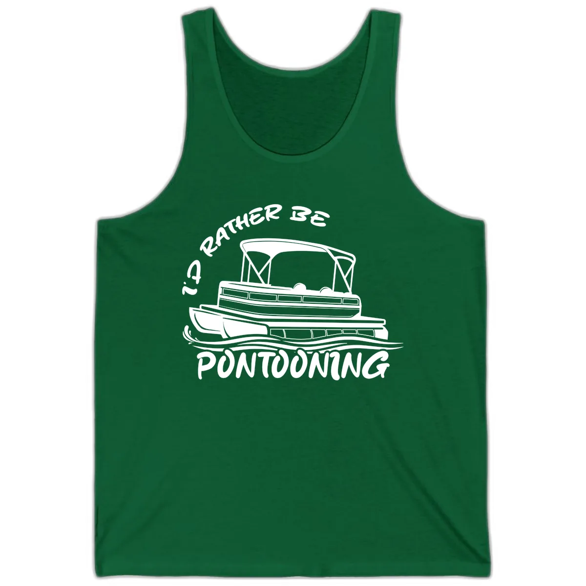 I'd Rather Be Pontooning Boat Design Tank in Kelly