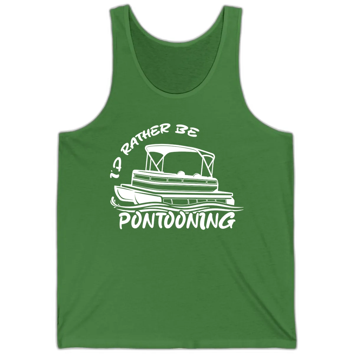 I'd Rather Be Pontooning Boat Design Tank in Leaf