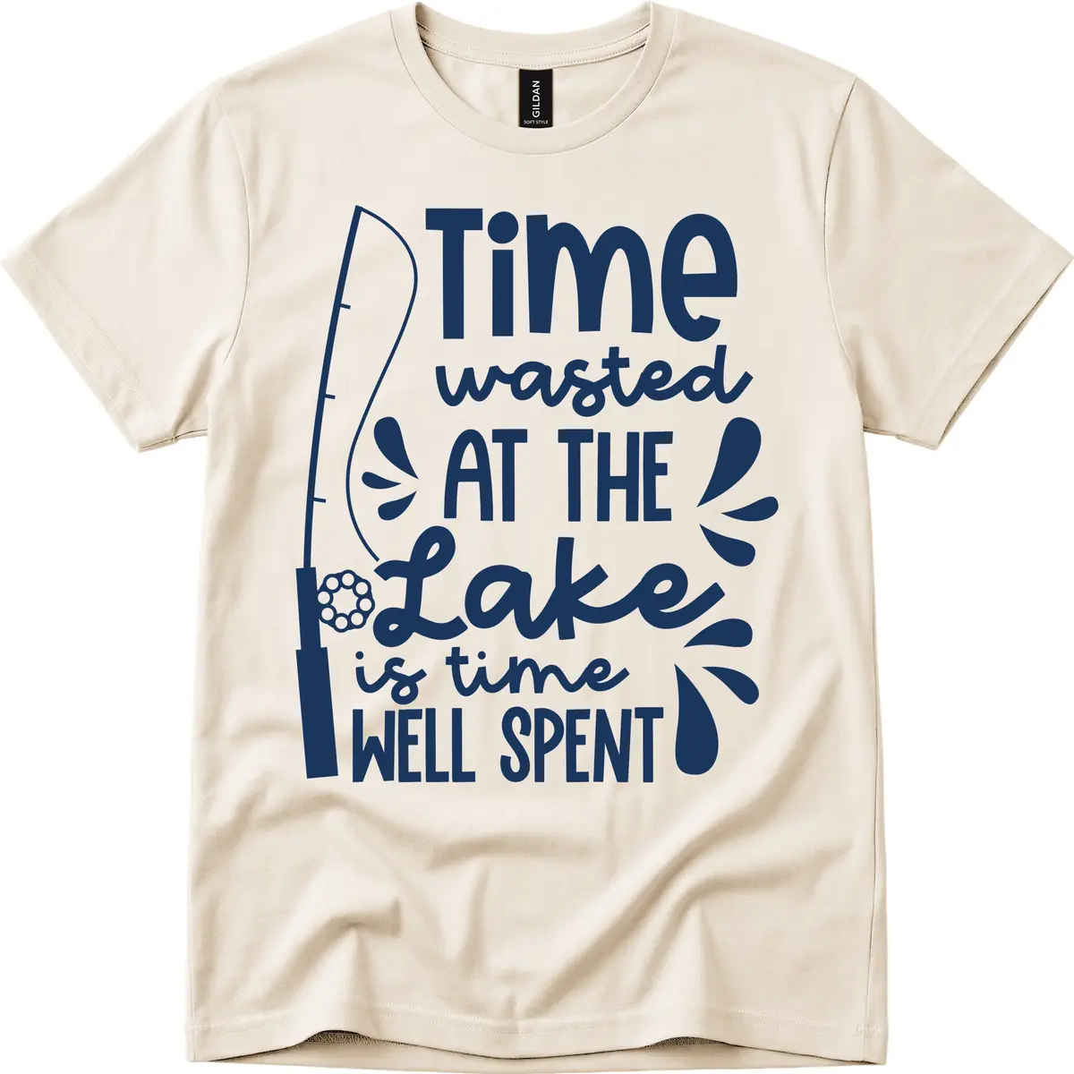 Time Wasted At The Lake Is Time Well Spent T-Shirt in Natural