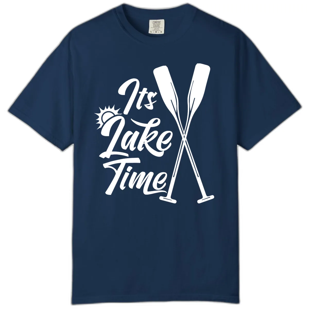 It's Lake Time Oar Design Comfort Color in Navy