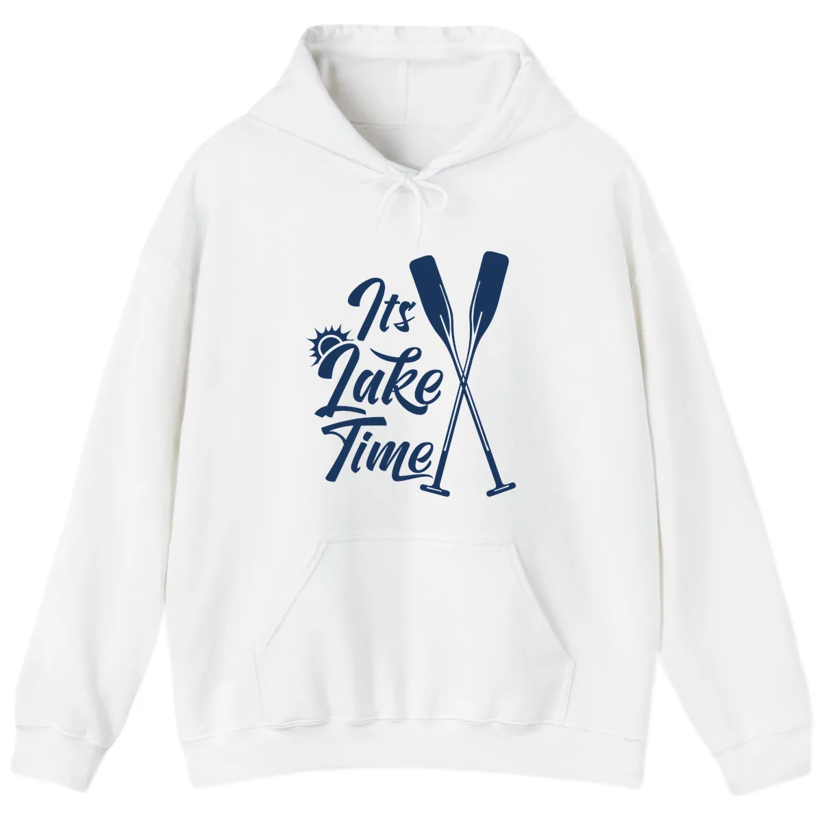 It's Lake Time Oar Design Hoodie in White