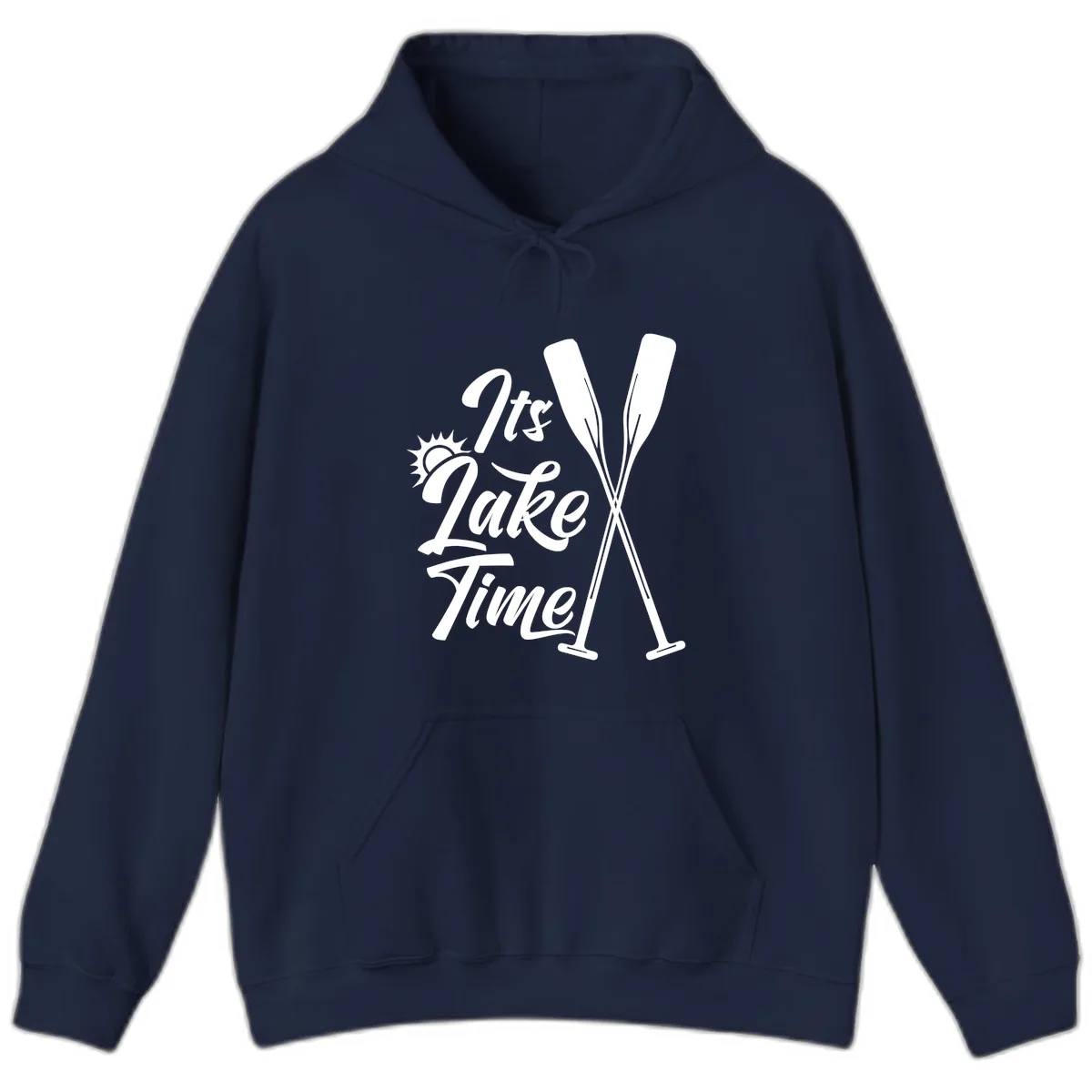 It's Lake Time Oar Design Hoodie in Navy