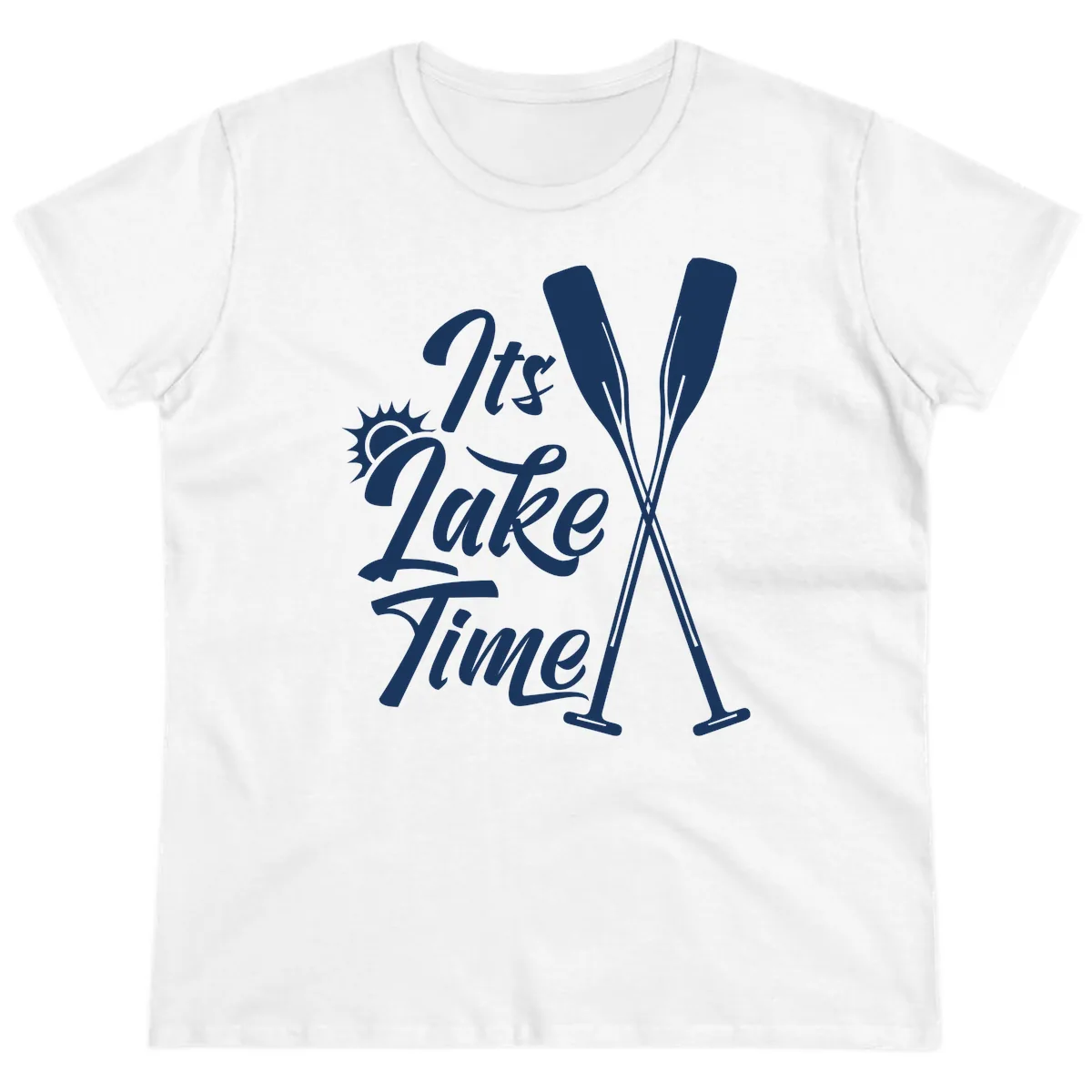 It's Lake Time Oar Design Ladies Tee in White