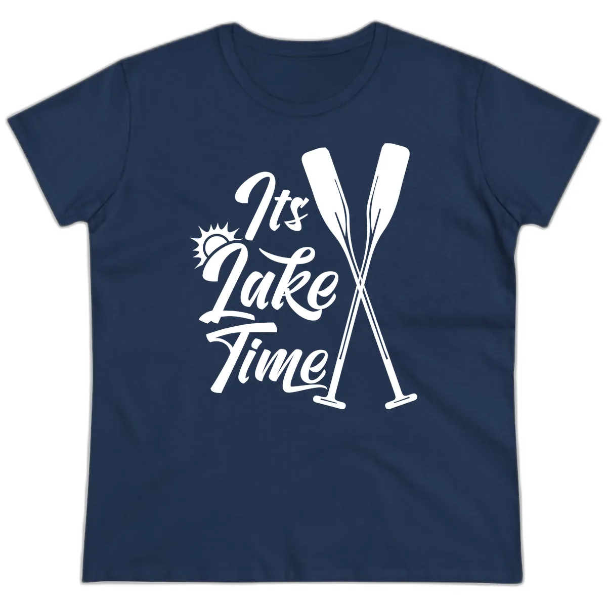 It's Lake Time Oar Design Ladies Tee in Navy