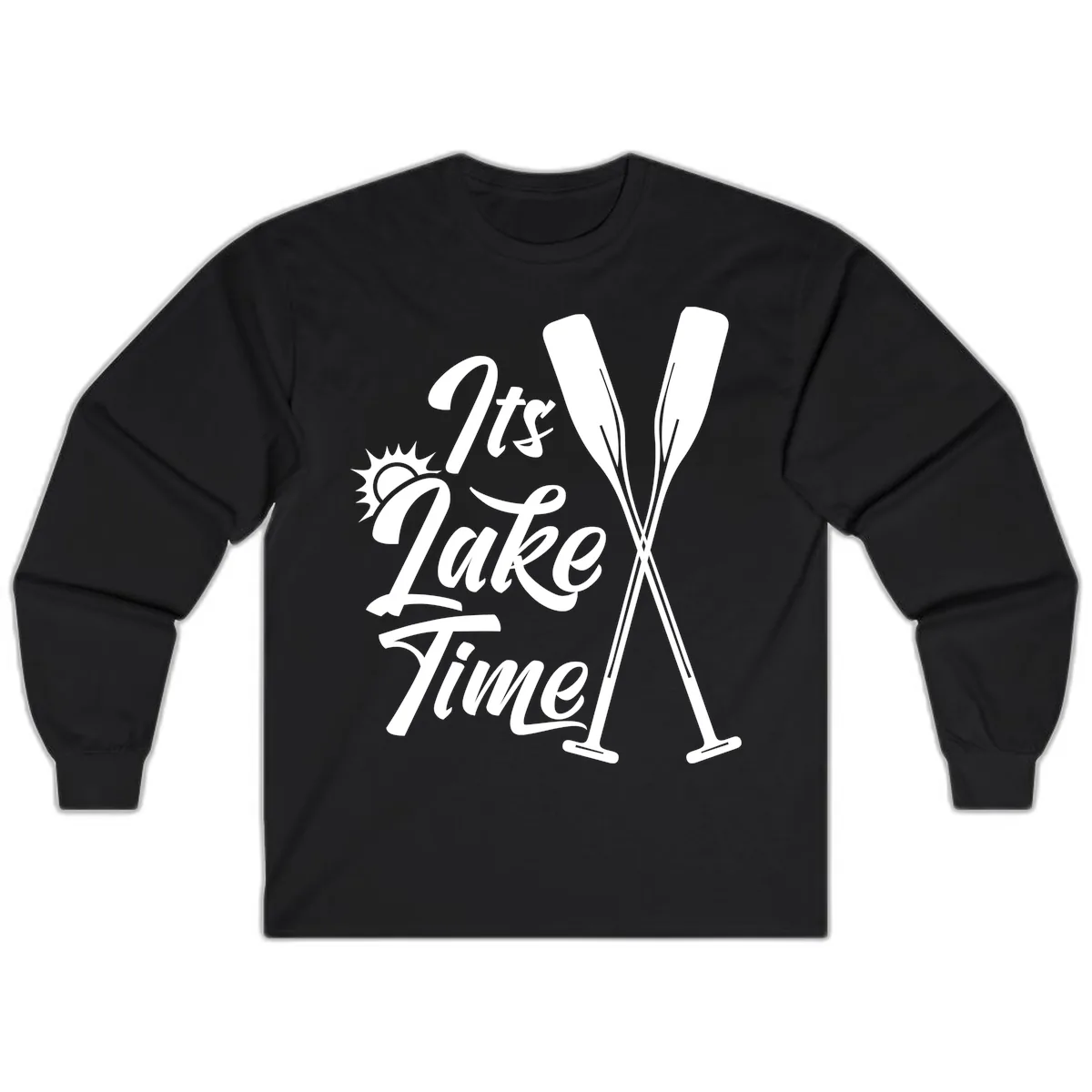 It's Lake Time Oar Design Long Sleeve in Black