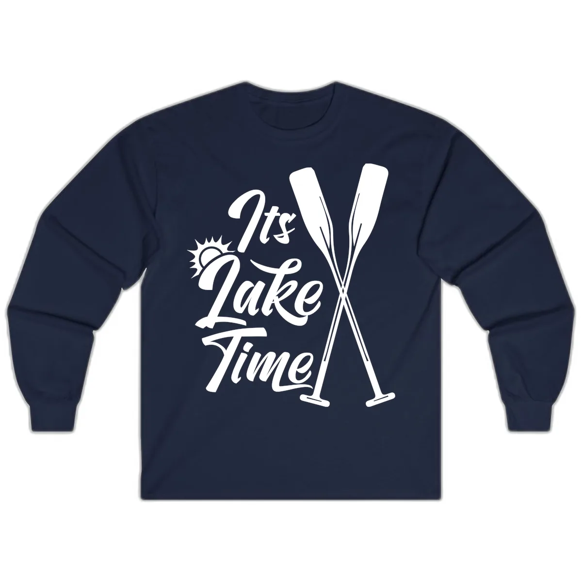 It's Lake Time Oar Design Long Sleeve in Navy