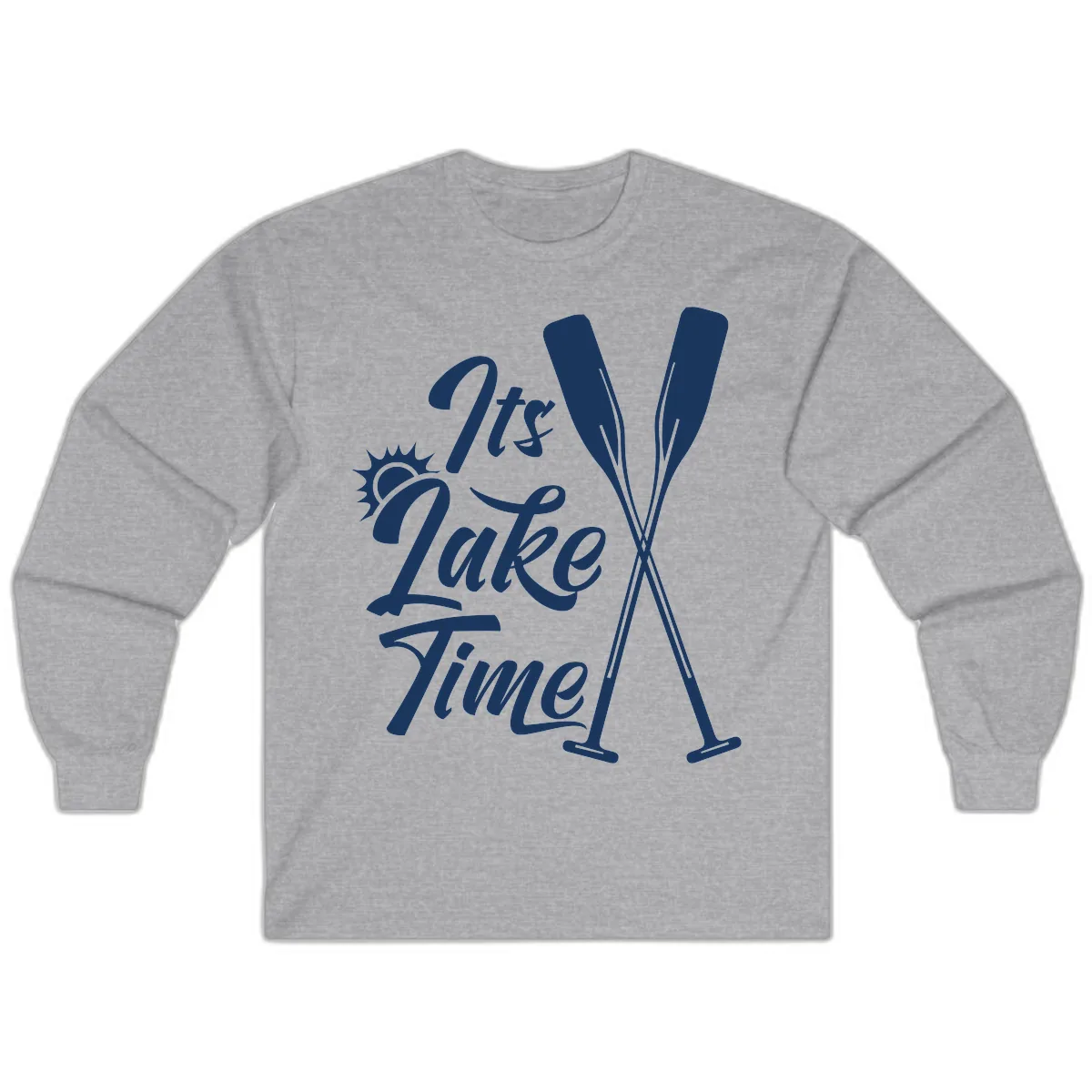 It's Lake Time Oar Design Long Sleeve in Sport Grey