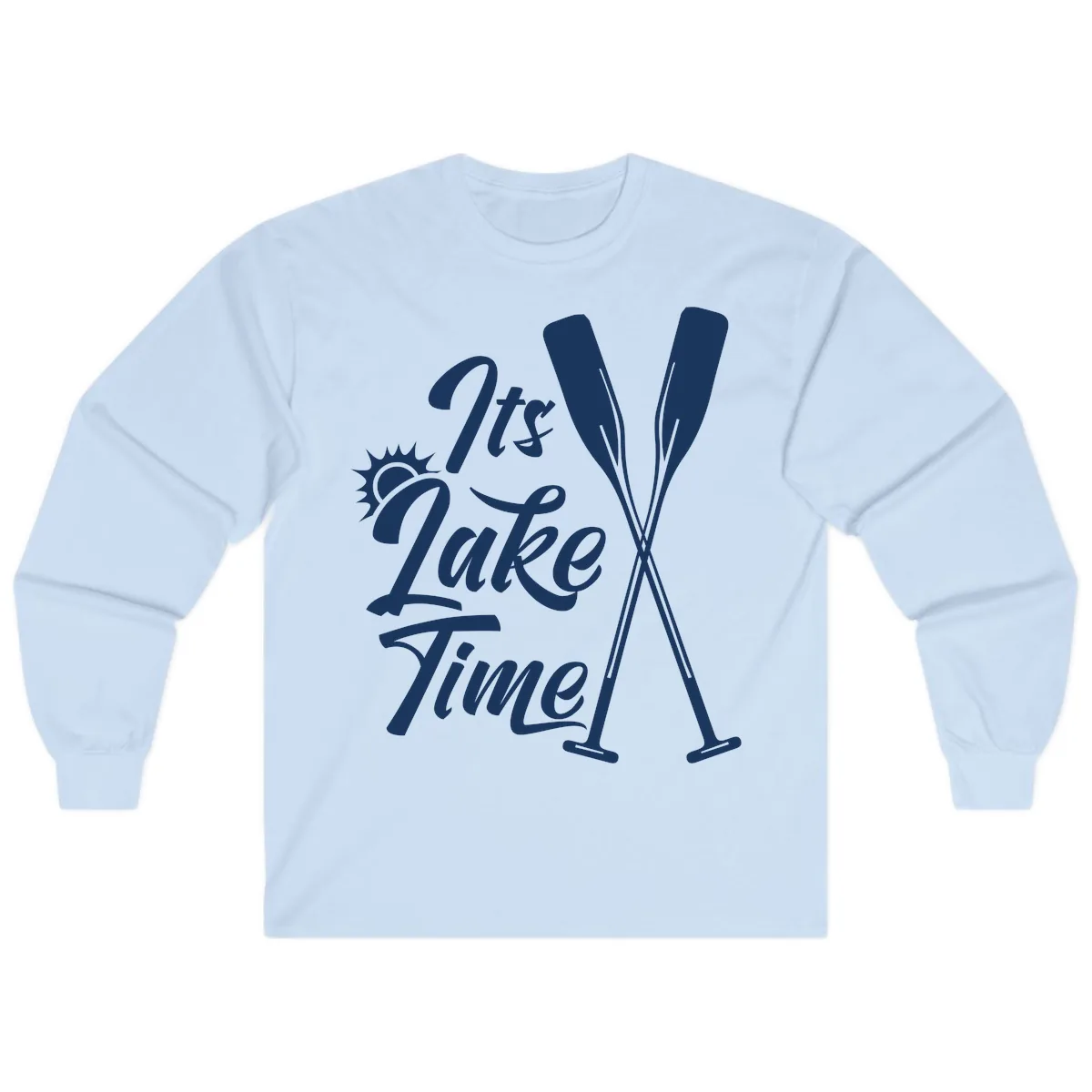 It's Lake Time Oar Design Long Sleeve in Light Blue