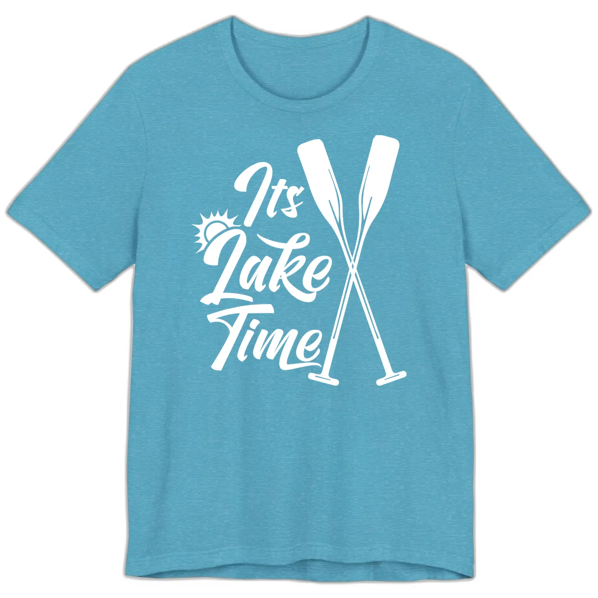 It's Lake Time Oar Design Premium T-Shirt in Heather Aqua