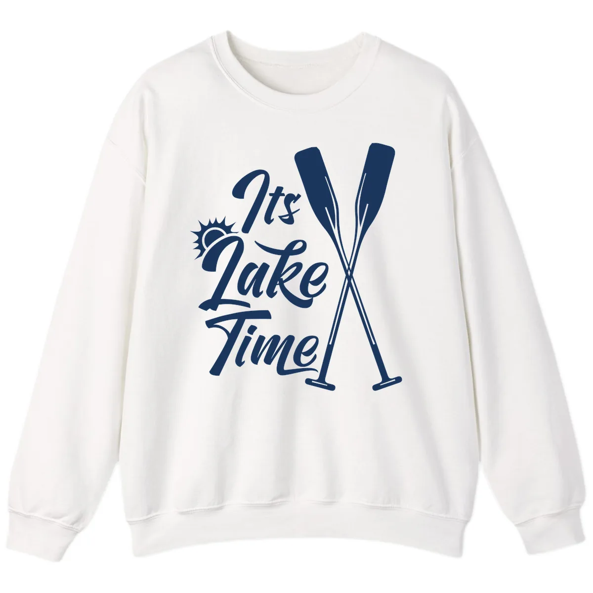 It's Lake Time Oar Design Sweatshirt in White
