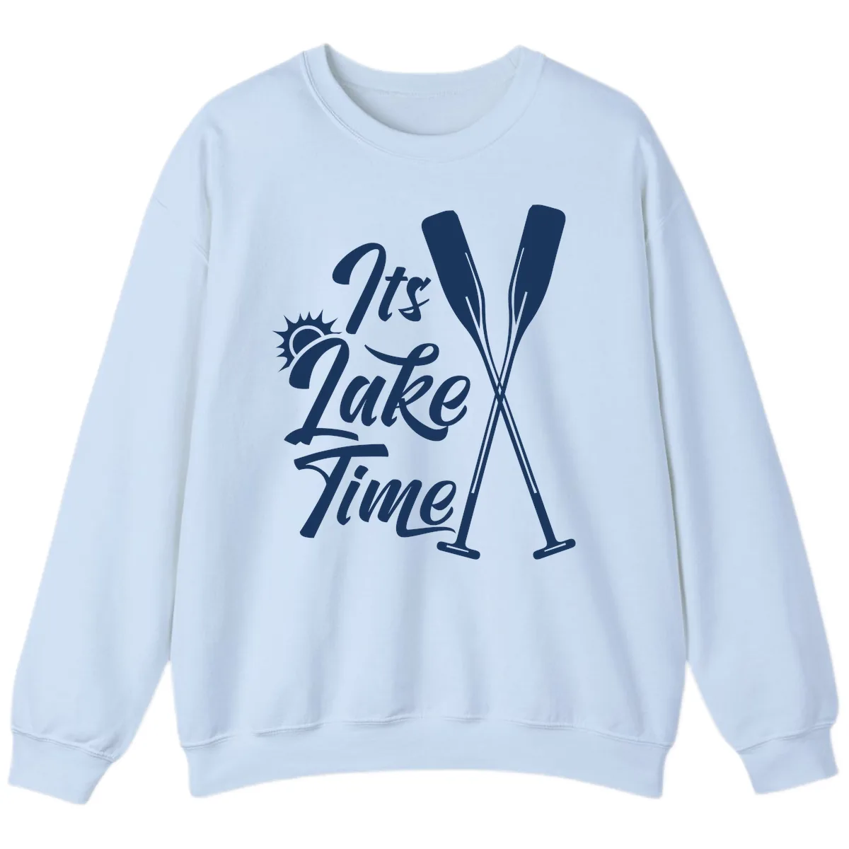 It's Lake Time Oar Design Sweatshirt in Light Blue