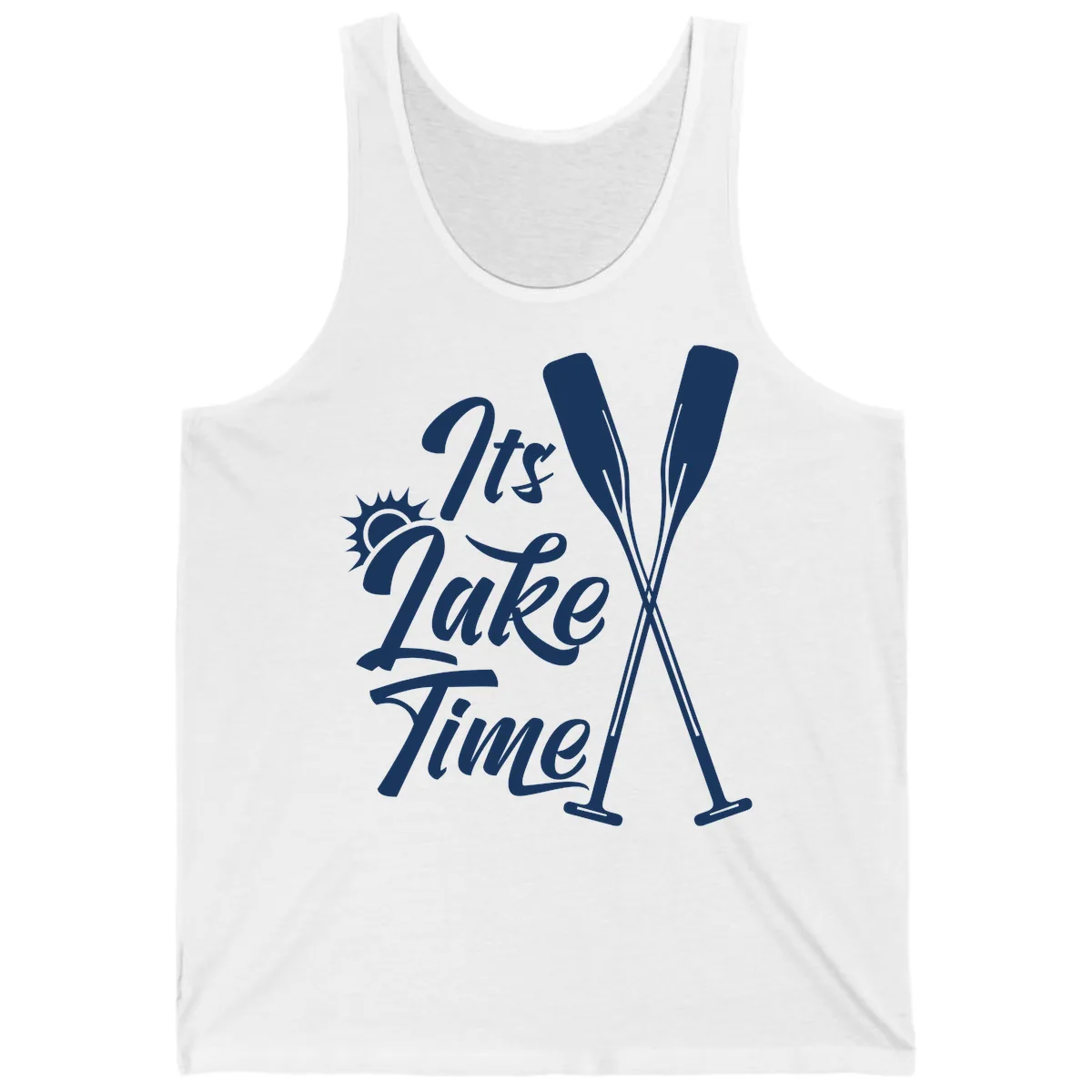 It's Lake Time Oar Design Tank in White