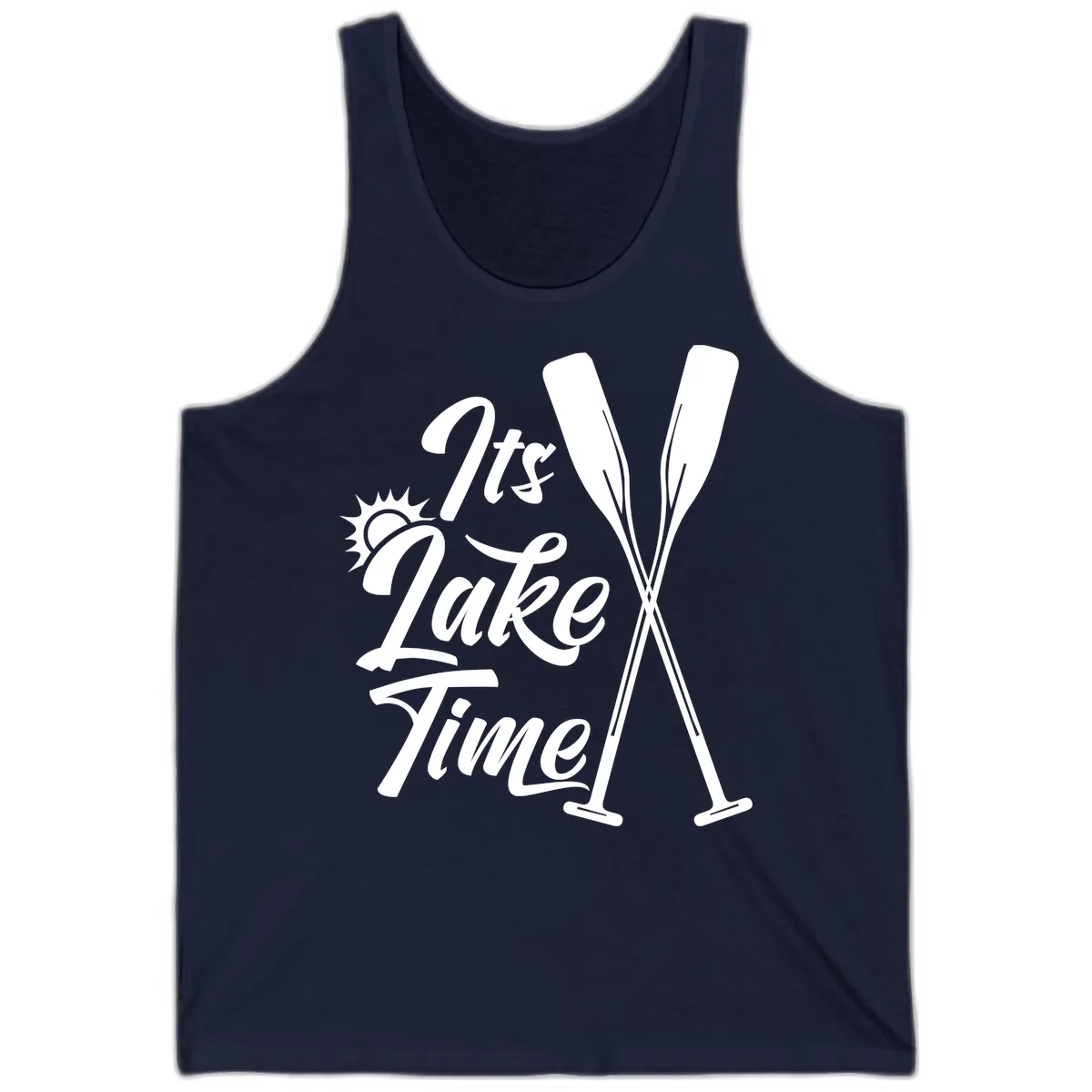 It's Lake Time Oar Design Tank in Navy
