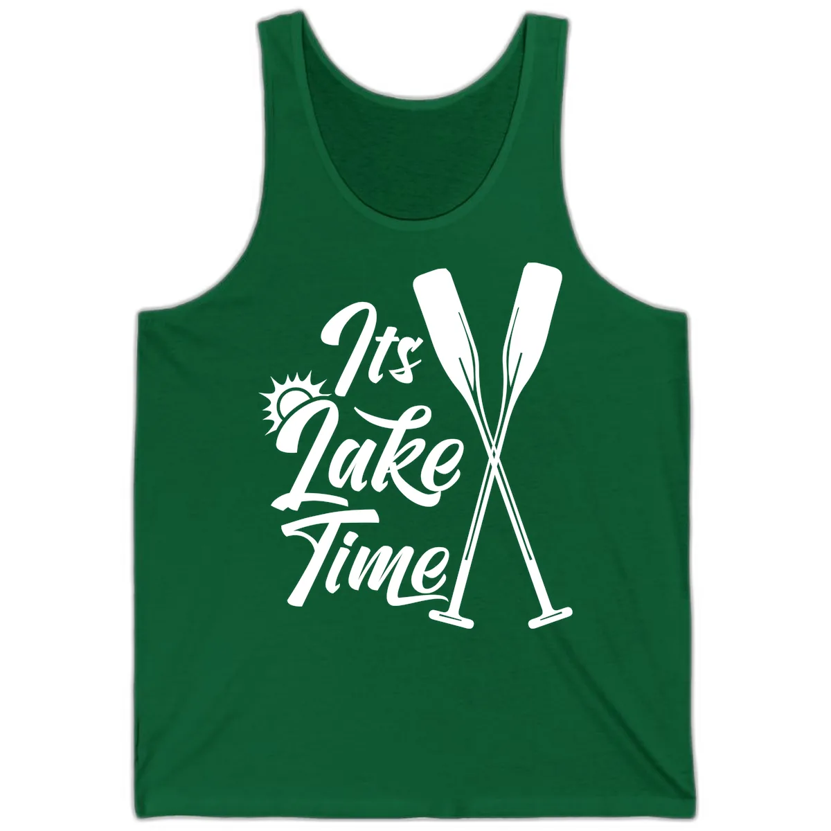 It's Lake Time Oar Design Tank in Kelly