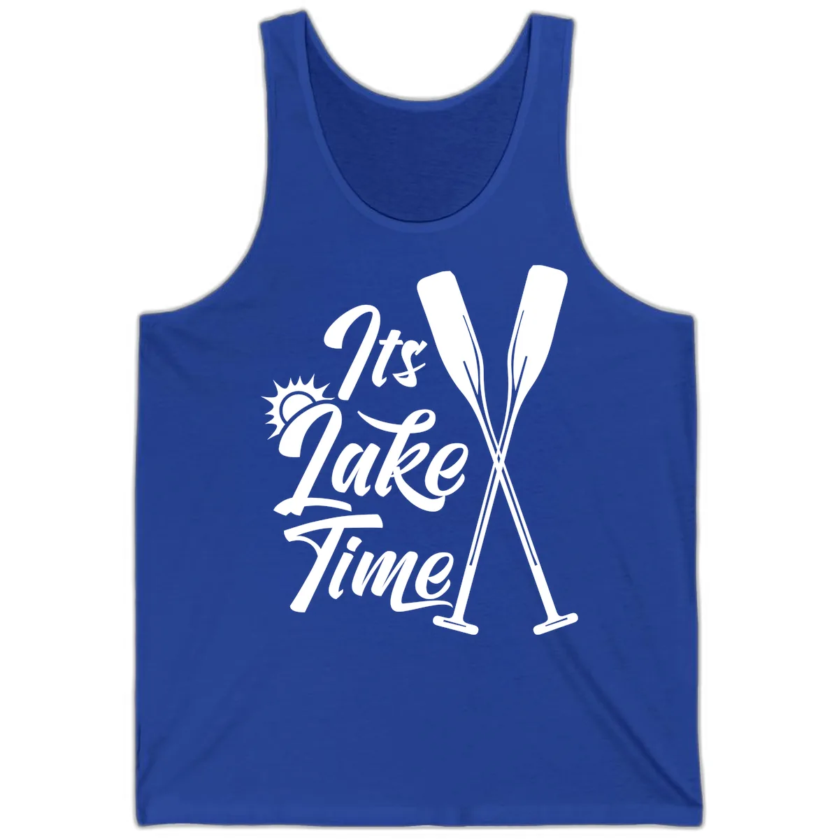 It's Lake Time Oar Design Tank in True Royal
