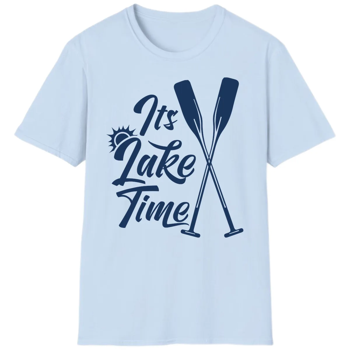 It's Lake Time Oar Design T-Shirt in Light Blue