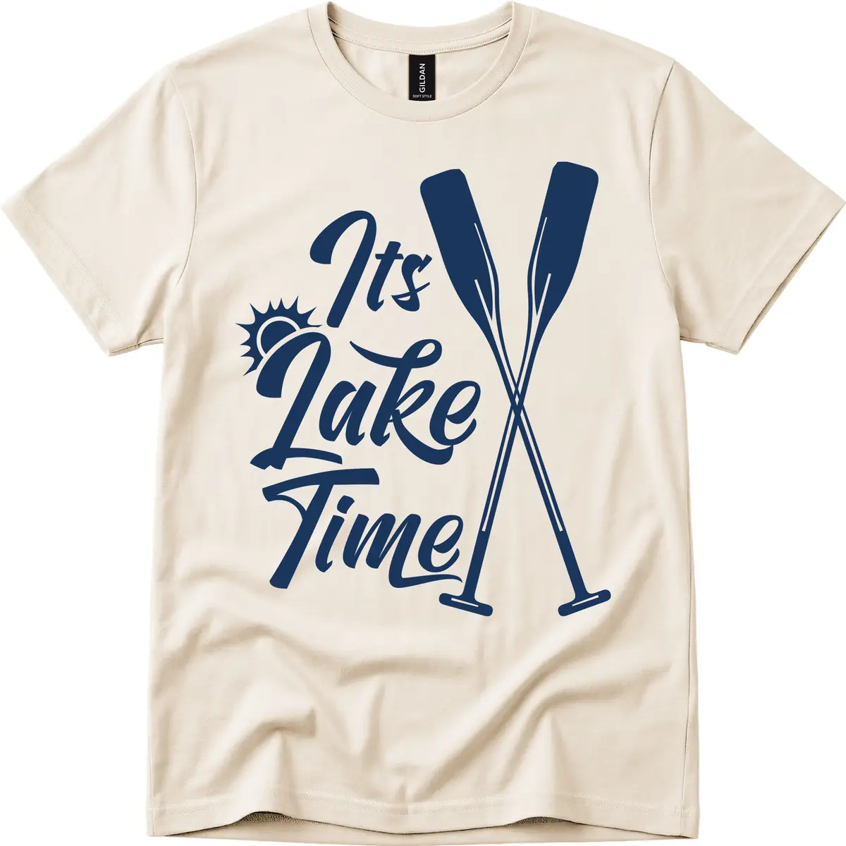 It's Lake Time Oar Design T-Shirt in Natural