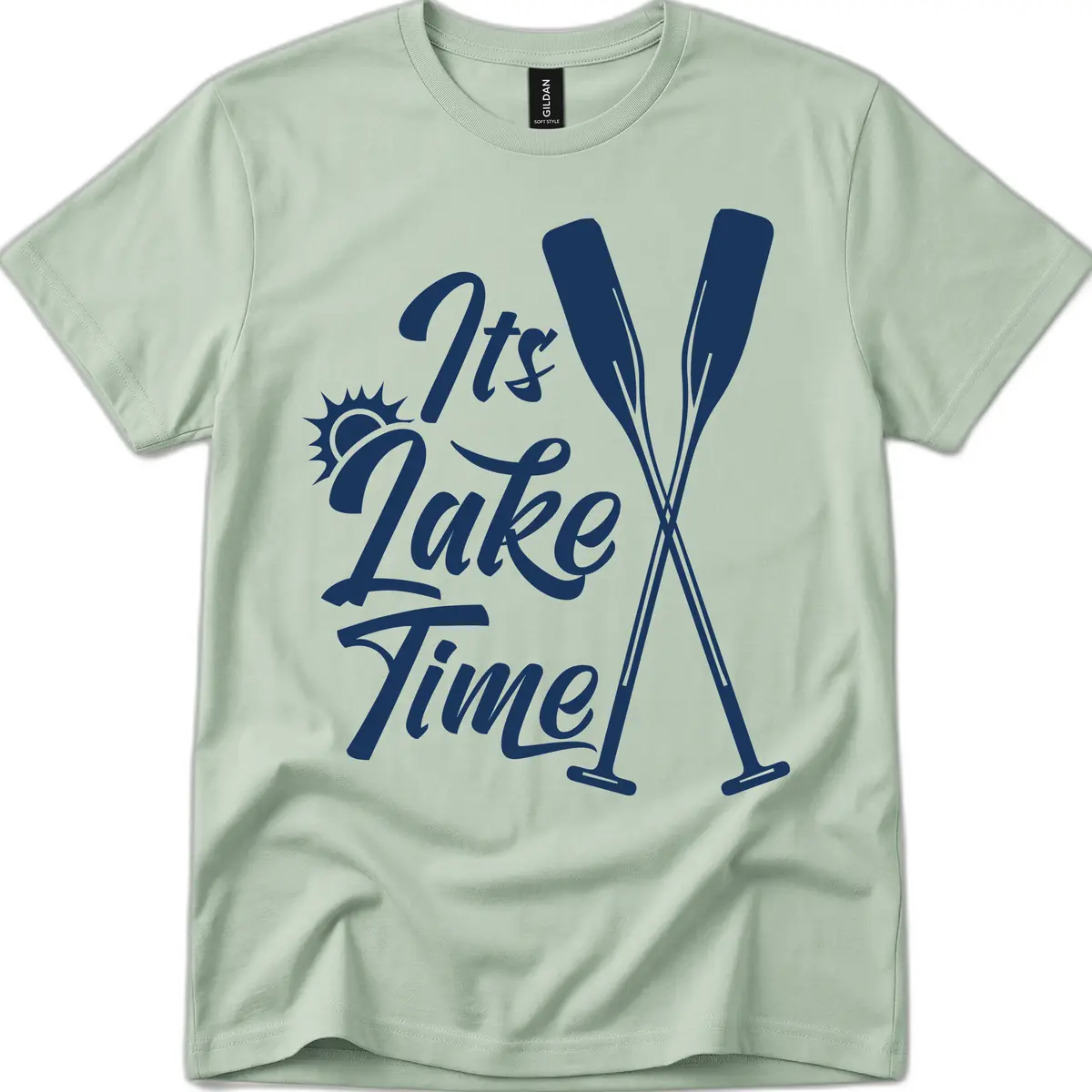 It's Lake Time Oar Design T-Shirt in Sage
