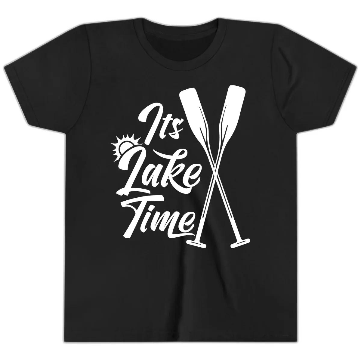 It's Lake Time Oar Design Youth T-Shirt in Black