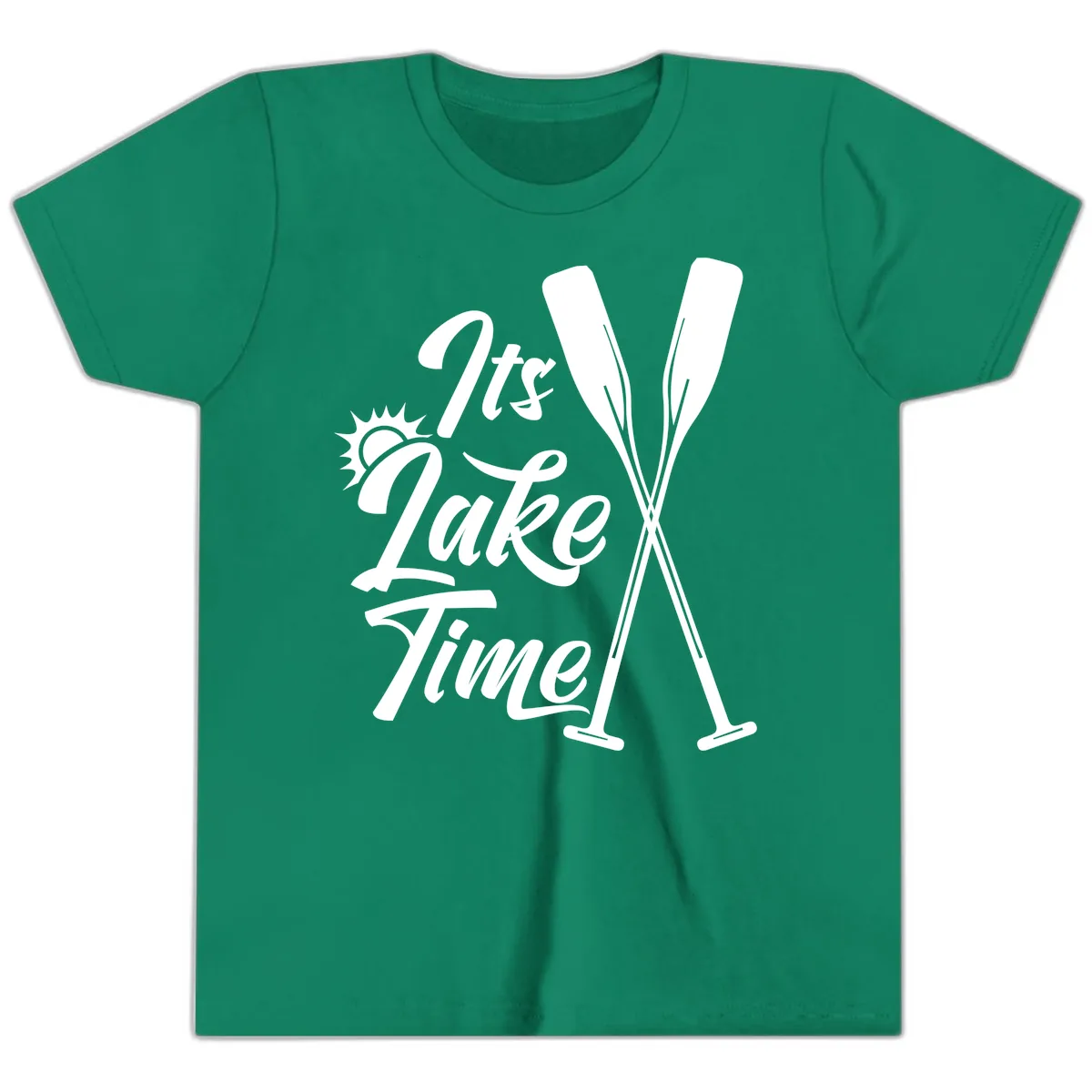It's Lake Time Oar Design Youth T-Shirt in Kelly