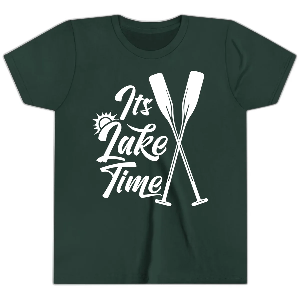 It's Lake Time Oar Design Youth T-Shirt in Forest