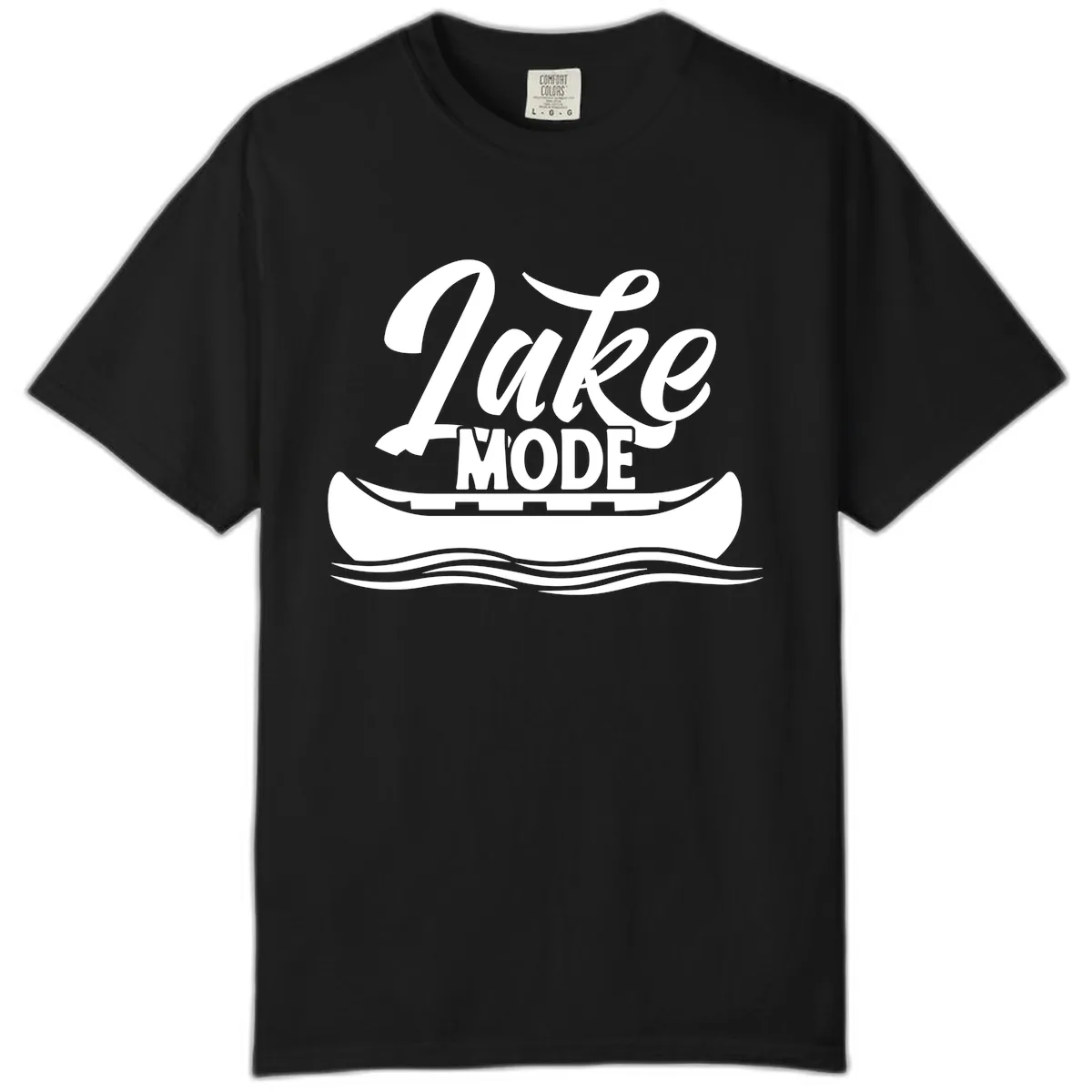 Lake Mode Canoe Illustration Comfort Color in Black