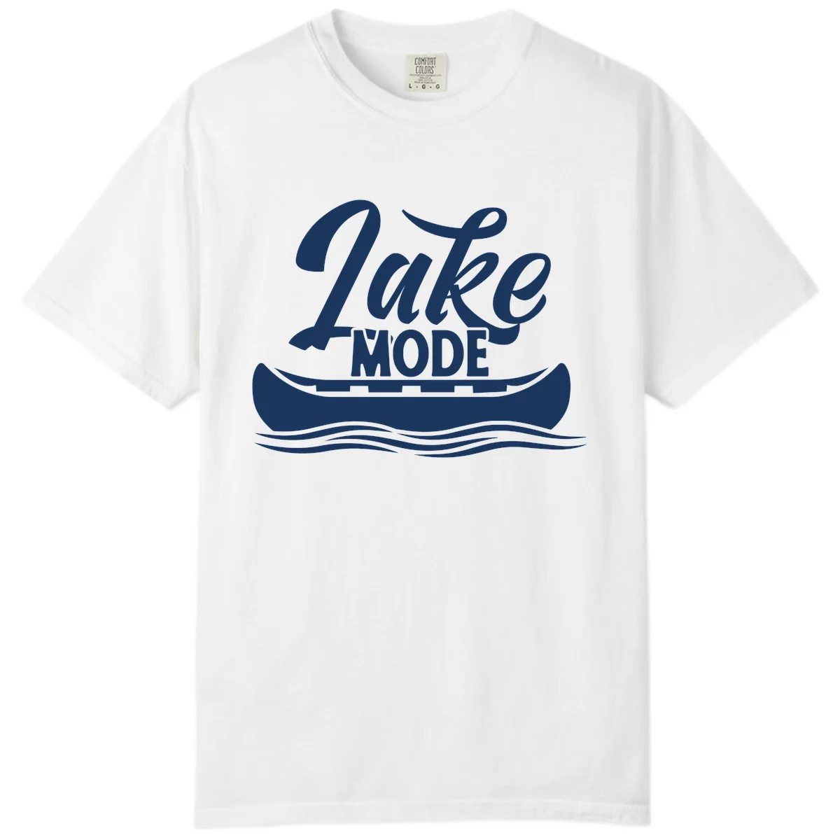 Lake Mode Canoe Illustration Comfort Color in White