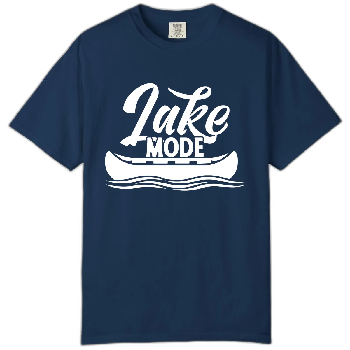 Lake Mode Canoe Illustration Comfort Color in Navy