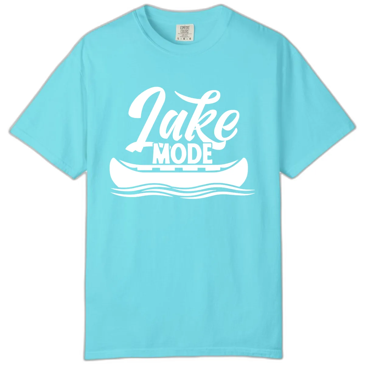 Lake Mode Canoe Illustration Comfort Color in Lagoon Blue