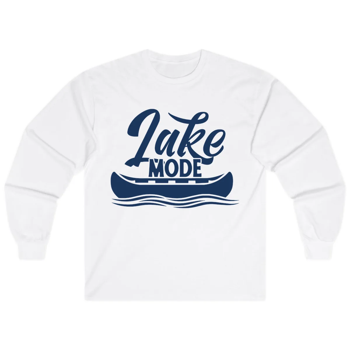 Lake Mode Canoe Illustration Long Sleeve in White