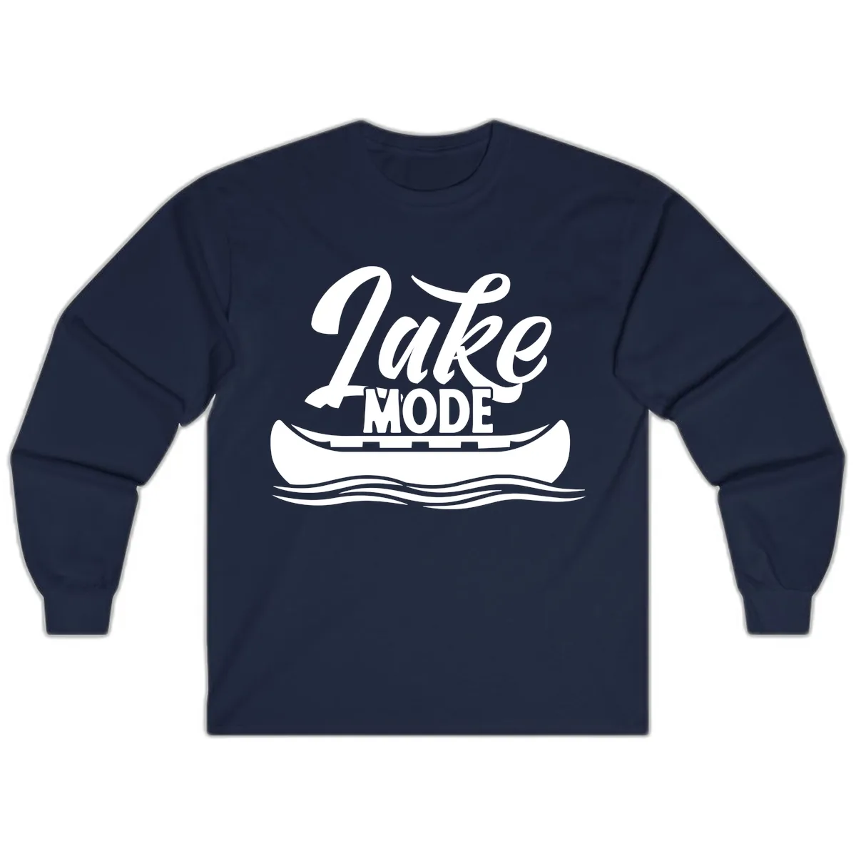 Lake Mode Canoe Illustration Long Sleeve in Navy