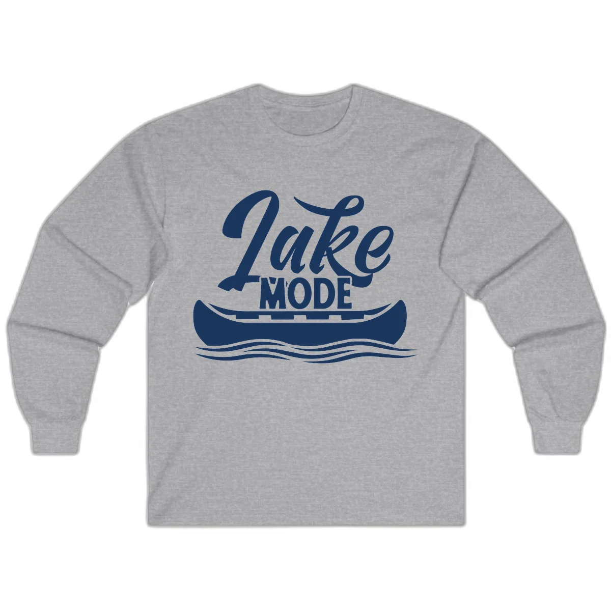 Lake Mode Canoe Illustration Long Sleeve in Sport Grey