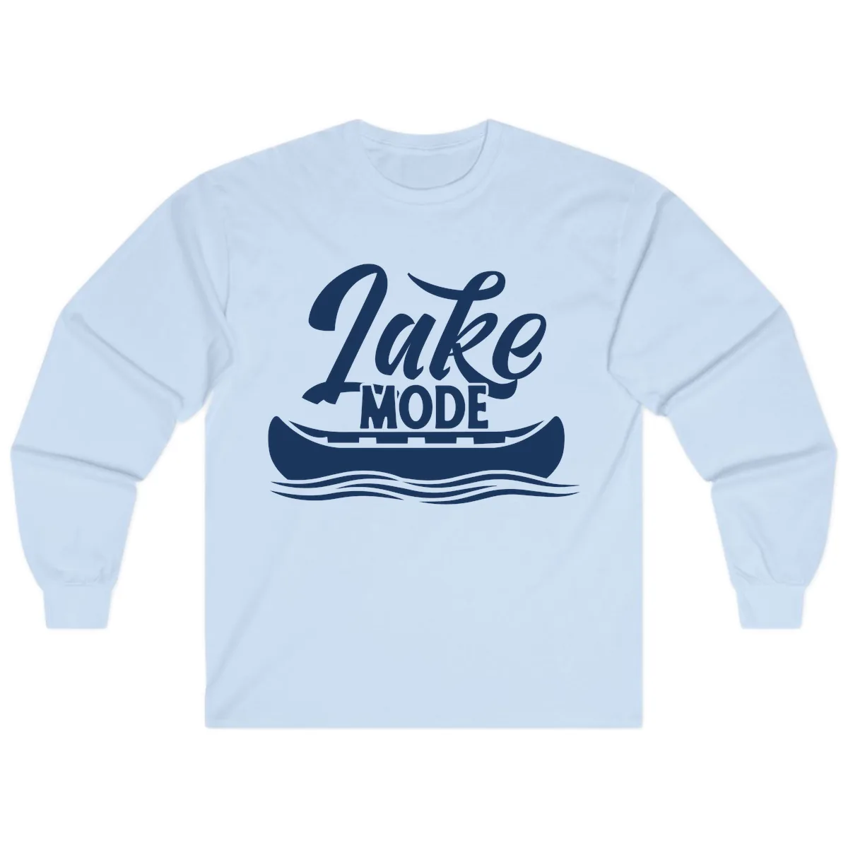 Lake Mode Canoe Illustration Long Sleeve in Light Blue