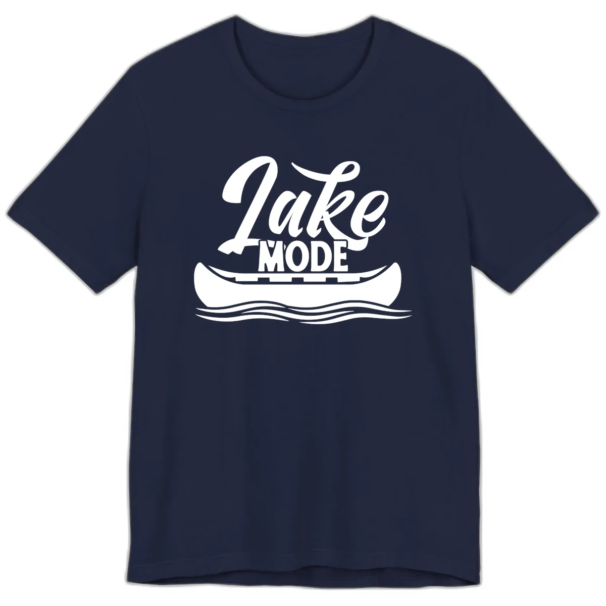 Lake Mode Canoe Illustration Premium T-Shirt in Navy