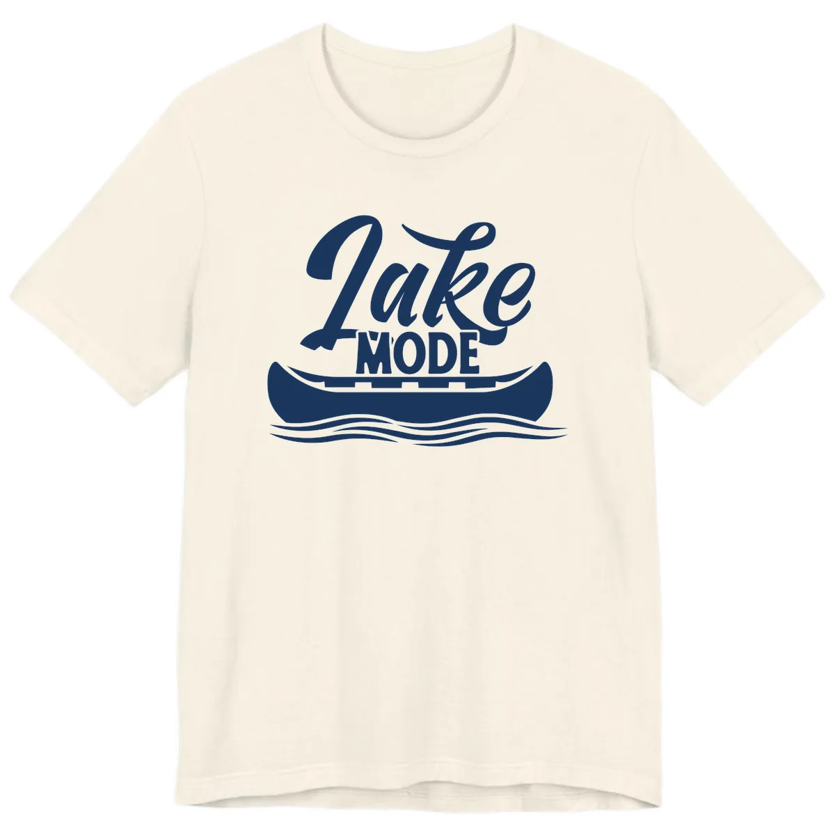 Lake Mode Canoe Illustration Premium T-Shirt in Natural