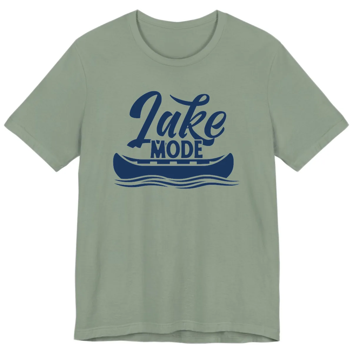 Lake Mode Canoe Illustration Premium T-Shirt in Sage