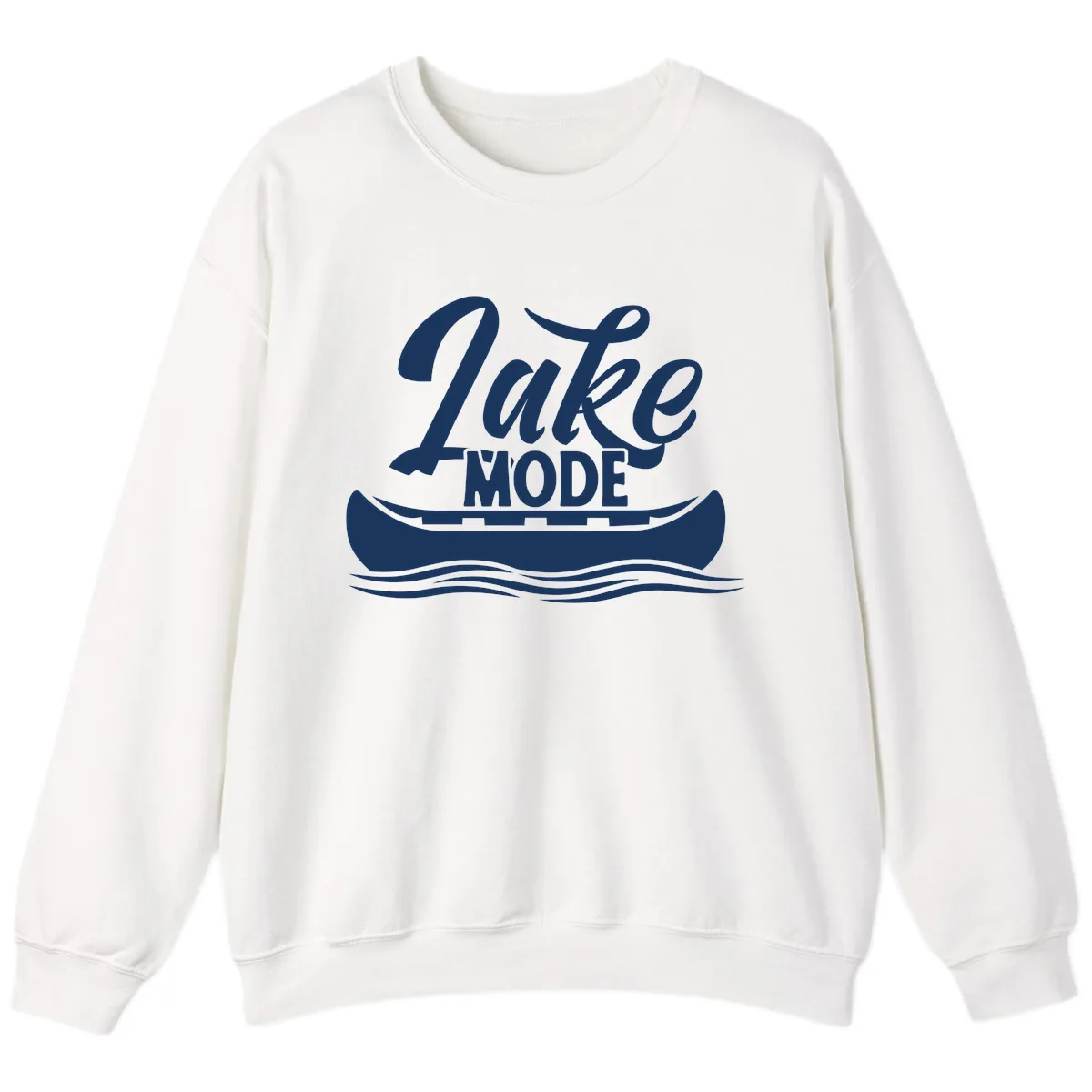 Lake Mode Canoe Illustration Sweatshirt in White