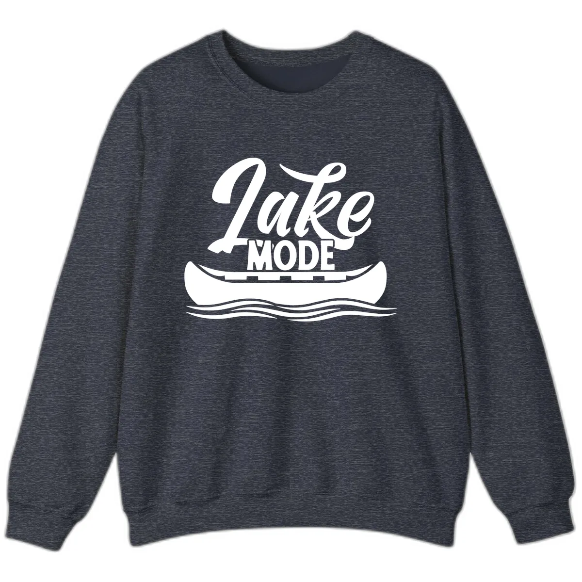 Lake Mode Canoe Illustration Sweatshirt in Heather Sport Dark Navy