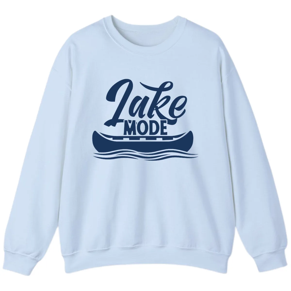 Lake Mode Canoe Illustration Sweatshirt in Light Blue